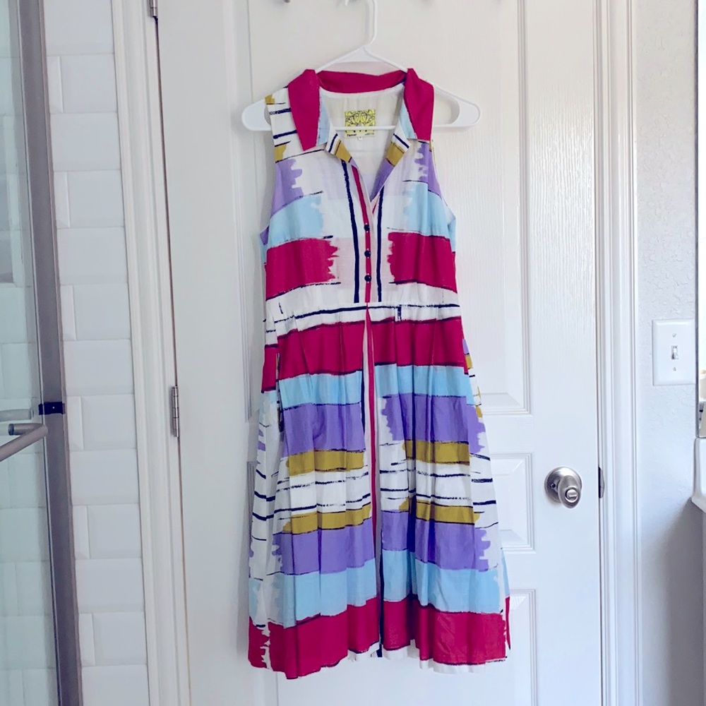 Anthropologie Floreat Collared Fit & Flare Dress Size 8